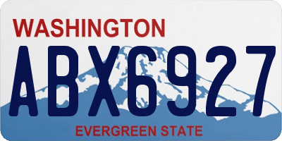 WA license plate ABX6927