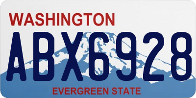 WA license plate ABX6928