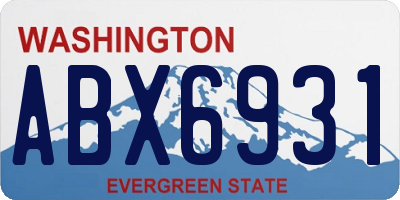 WA license plate ABX6931