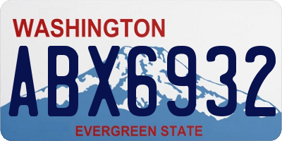 WA license plate ABX6932