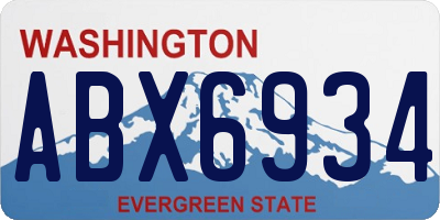 WA license plate ABX6934
