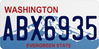 WA license plate ABX6935