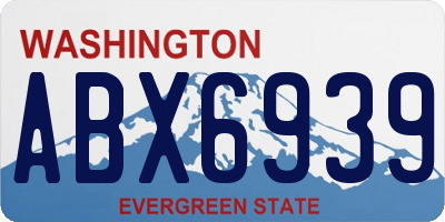 WA license plate ABX6939