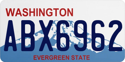 WA license plate ABX6962