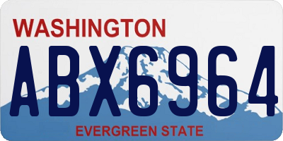 WA license plate ABX6964