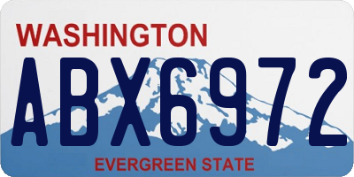 WA license plate ABX6972