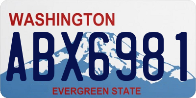 WA license plate ABX6981