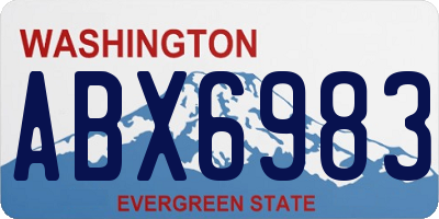 WA license plate ABX6983