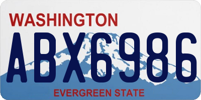 WA license plate ABX6986