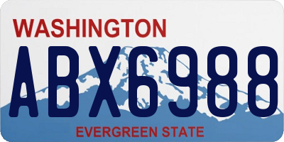 WA license plate ABX6988