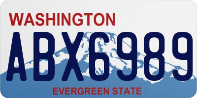WA license plate ABX6989