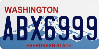WA license plate ABX6999