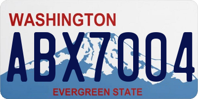 WA license plate ABX7004