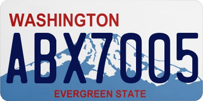 WA license plate ABX7005