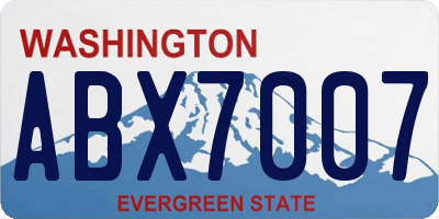 WA license plate ABX7007