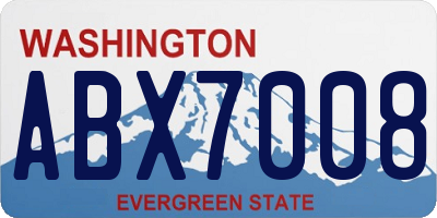 WA license plate ABX7008