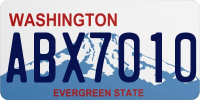 WA license plate ABX7010