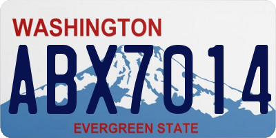 WA license plate ABX7014