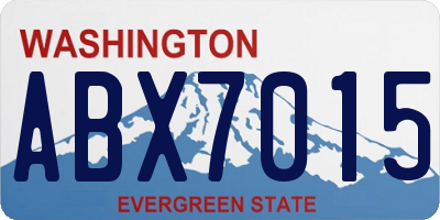 WA license plate ABX7015