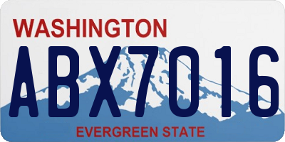 WA license plate ABX7016