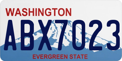 WA license plate ABX7023