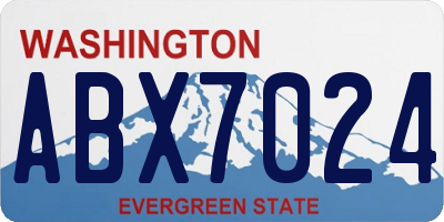 WA license plate ABX7024