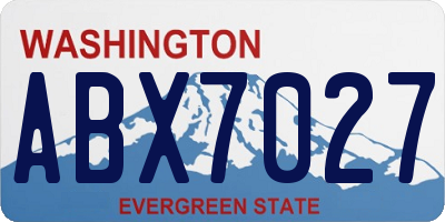WA license plate ABX7027