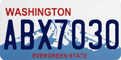 WA license plate ABX7030