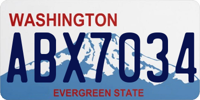 WA license plate ABX7034