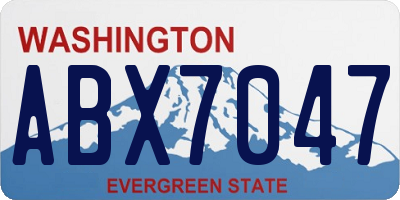 WA license plate ABX7047
