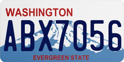WA license plate ABX7056