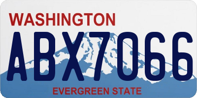 WA license plate ABX7066