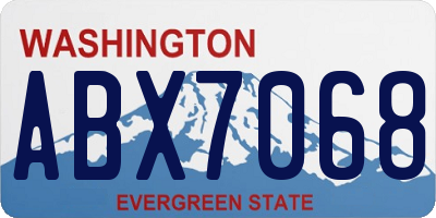 WA license plate ABX7068