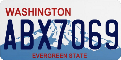 WA license plate ABX7069