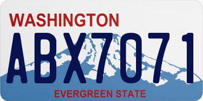 WA license plate ABX7071