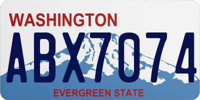 WA license plate ABX7074