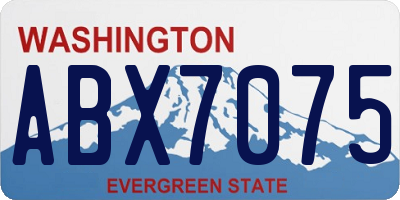 WA license plate ABX7075