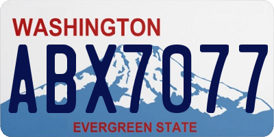 WA license plate ABX7077