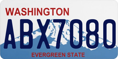 WA license plate ABX7080