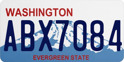 WA license plate ABX7084