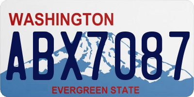 WA license plate ABX7087