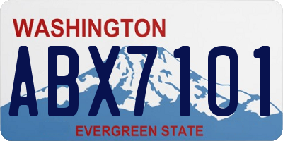 WA license plate ABX7101