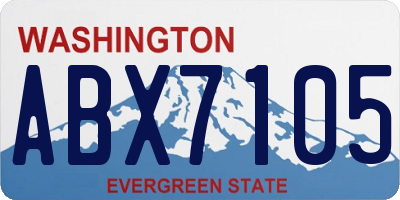 WA license plate ABX7105
