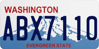 WA license plate ABX7110