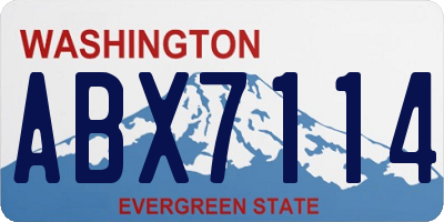 WA license plate ABX7114
