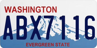 WA license plate ABX7116