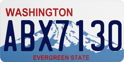 WA license plate ABX7130