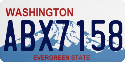 WA license plate ABX7158