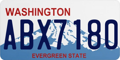 WA license plate ABX7180