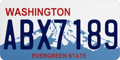 WA license plate ABX7189